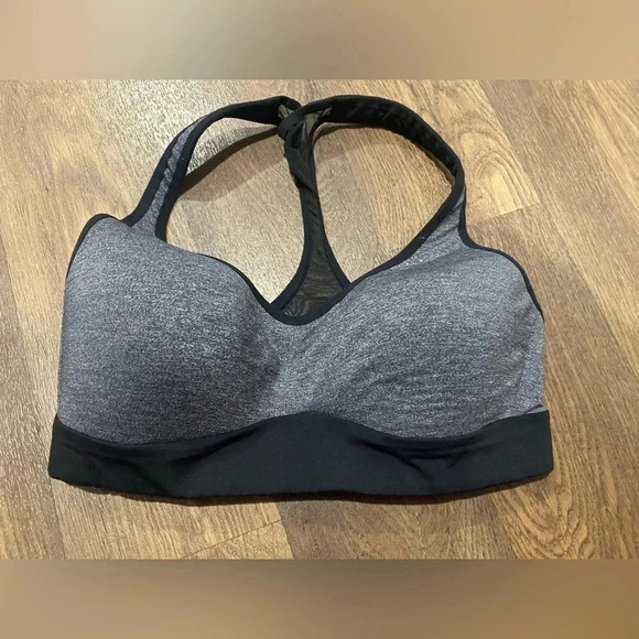 Lululemon Speed Up Bra Sports Top Yoga Run Mesh Black Gray Size 4 - Picture 4 of 7